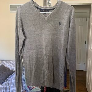 Grey Polo V neck sweater